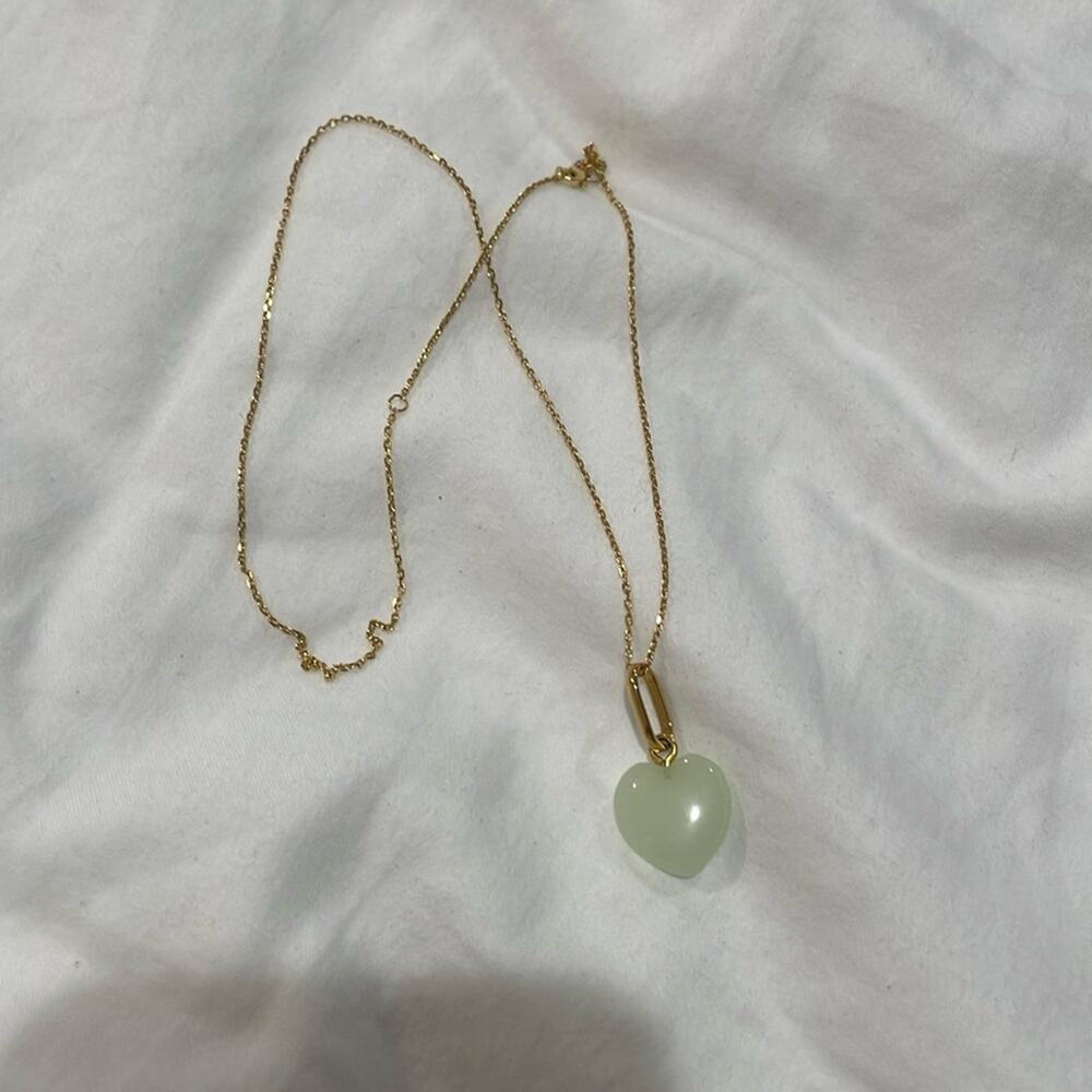 925 Gold Necklace with Heart Pendant 16-18”